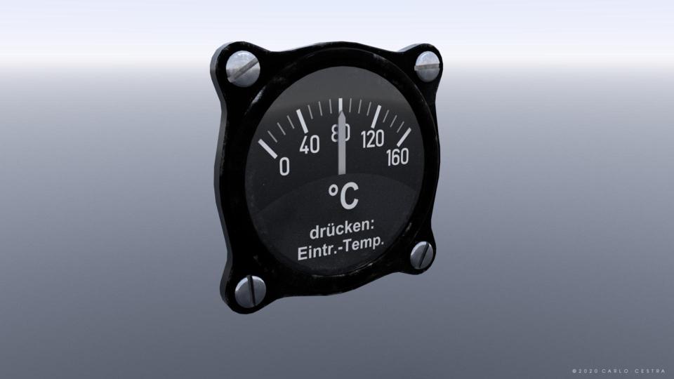 LUFTWAFFE OIL TEMP. GAUGE